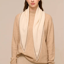 Load image into Gallery viewer, 100% Cashmere Scarf in Dark Oatmeal &amp; Red