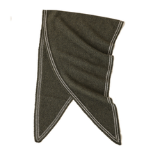 Load image into Gallery viewer, 100% Cashmere Scarf in Dark Oatmeal &amp; Red