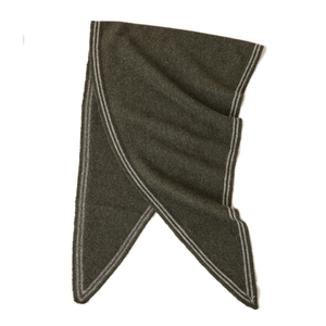 100% Cashmere Scarf in Dark Oatmeal & Red