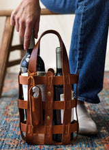 Load image into Gallery viewer, Leather Wine Tote