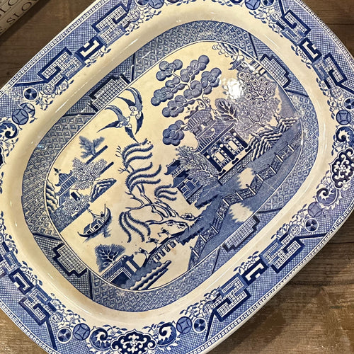 Antique Ridgways Blue Willow Platter