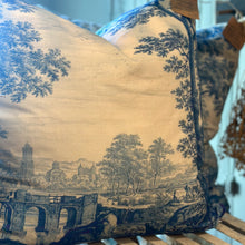 Load image into Gallery viewer, Indigo Forest Cotton &amp; Linen Pillow