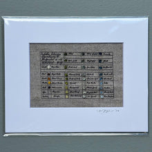 Load image into Gallery viewer, Original Color Charts on Antique Linen