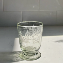 Load image into Gallery viewer, Hand Blown Etched Footed Glasses Water &amp; Wine Glasses