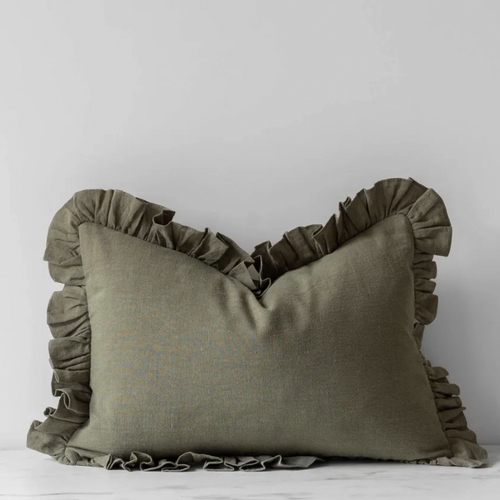 Ruffle Pillow in Sage