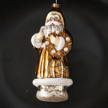 Load image into Gallery viewer, Gold Santa Ornament