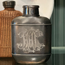 Load image into Gallery viewer, Antique Pewter Flask with Cup Cap