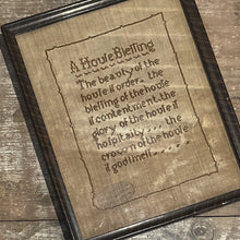 Load image into Gallery viewer, Old English &quot;House Blessing&quot; Sampler