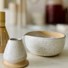 Load image into Gallery viewer, Handmade Matcha Bowl &amp; Whisk Holder in White