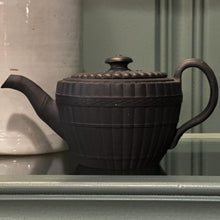 Load image into Gallery viewer, Antique Wedgewood Black Basalt Tea Pot Bamboo Style