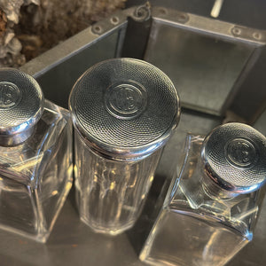Silver & Glass Dresser Jars