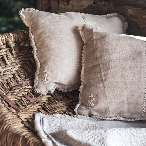 Antique Handwoven HempCloth Pillow Covers Filled w/ Goose Down
