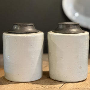 Antique Tea Canisters Pair