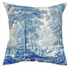 Load image into Gallery viewer, Indigo Forest Cotton &amp; Linen Pillow