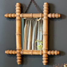 Load image into Gallery viewer, Antique French Faux Bamboo Wood Mirror