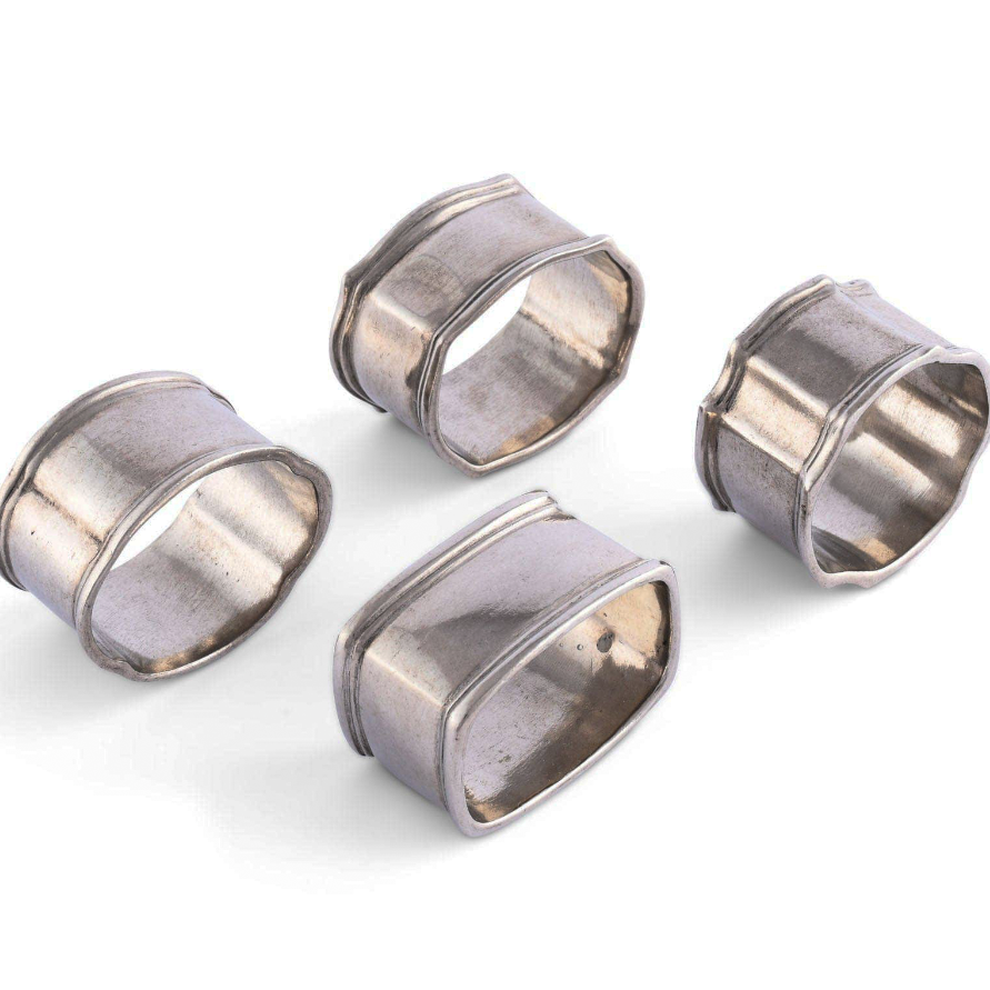 Classic Pewter Napkin Ring Set of 4