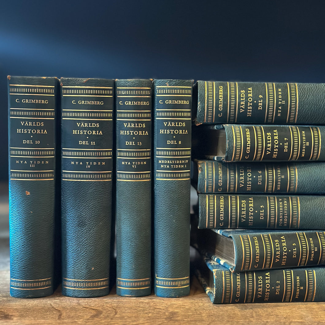 Vintage Leather Books Grouping