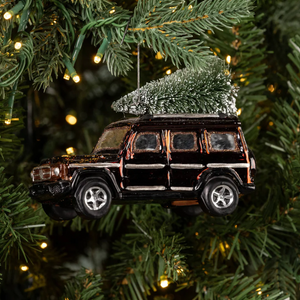 Brown SUV Ornament with Tree