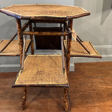 Load image into Gallery viewer, Antique English Bamboo &amp; Rattan Sidetable Plantstand