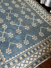 Load image into Gallery viewer, Vintage Turkish Blue Geometric Rug