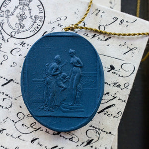 Cameo Necklace Blue