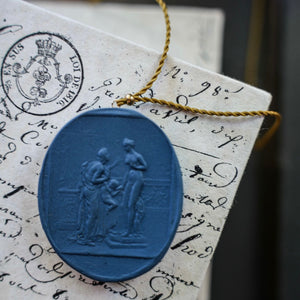 Cameo Necklace Blue