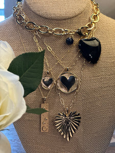 Onyx Love Pendant Necklace