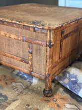 Load image into Gallery viewer, Antique 19th C. Bamboo &amp; Rattan Storage Ottoman