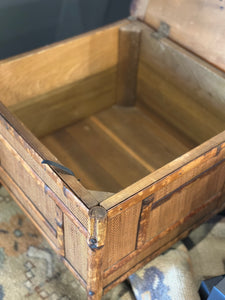 Antique 19th C. Bamboo & Rattan Storage Ottoman