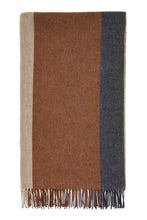 Load image into Gallery viewer, Block Stripe-Blue/Rust-Merino Lambswool Throw