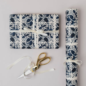 BLUE BOTANICAL GIFT WRAP PAPER