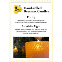 Load image into Gallery viewer, 6" Hand-Rolled Pure Beeswax Pillar Candle