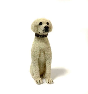 Labrador Retriever Dog- Artisan Hand-Felted Alpaca Sculpture: Yellow