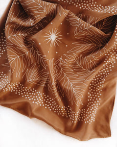 100% Silk Bandana Scarf in Amber