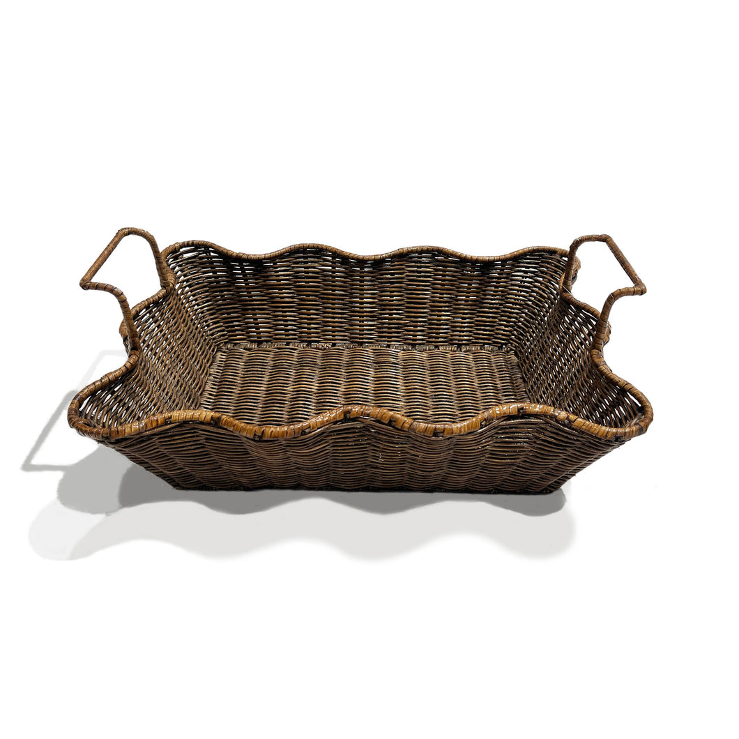 Small Scalloped Tray: Brown