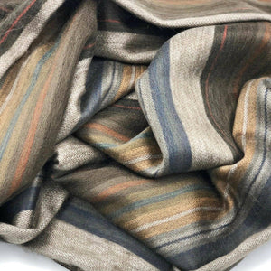 Striped Baby Alpaca Wool Throw Blanket