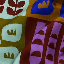 Load image into Gallery viewer, Botanical Colorblock Silk Scarf