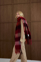 Load image into Gallery viewer, The Reykjavik Scarf - 100% Recycled - Burgundy Check