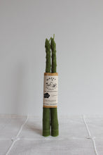 Load image into Gallery viewer, Asparagus Beeswax Candle Taper Pair