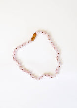 Load image into Gallery viewer, Pure Gemstone + Pink Rose Quartz || Beaded Necklace: 16"