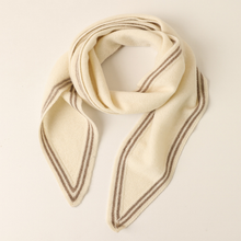Load image into Gallery viewer, 100% Cashmere Scarf in Dark Oatmeal &amp; Red