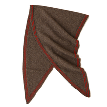 Load image into Gallery viewer, 100% Cashmere Scarf in Dark Oatmeal &amp; Red