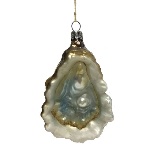 Oyster with Pearl Polish Glass Ornament
