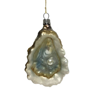 Oyster with Pearl Polish Glass Ornament