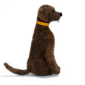 Labrador Retriever Dog- Artisan Hand-Felted Alpaca Sculpture: Yellow