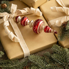 Load image into Gallery viewer, RED &amp; WHITE GLASS FINIAL ORNAMENT