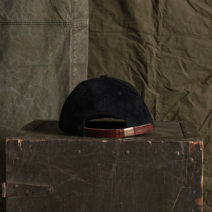 Lucky 13 Corduroy Black Hat with Horseshoe