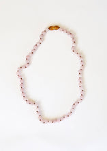 Load image into Gallery viewer, Pure Gemstone + Pink Rose Quartz || Beaded Necklace: 16"