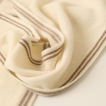 Load image into Gallery viewer, 100% Cashmere Scarf in Dark Oatmeal &amp; Red