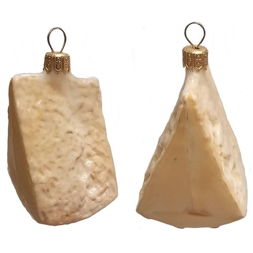 Slice of Parmesan Cheese Polish Glass Ornaments Set of 2